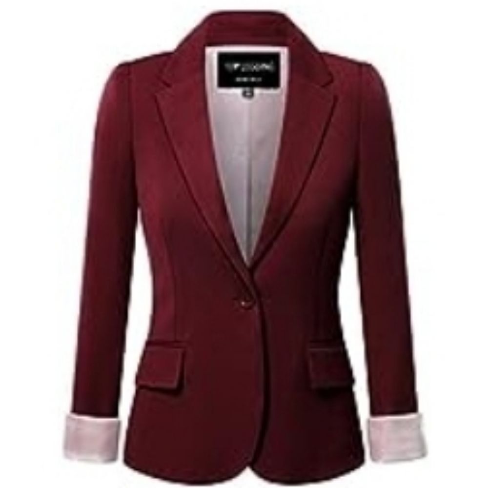 ☔️🩵Ambiance Burgundy Lightweight Boyfriend Blazer Large